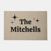 Retro Individuelle Name Template begraben rustikal Fußmatte (Vorderseite)