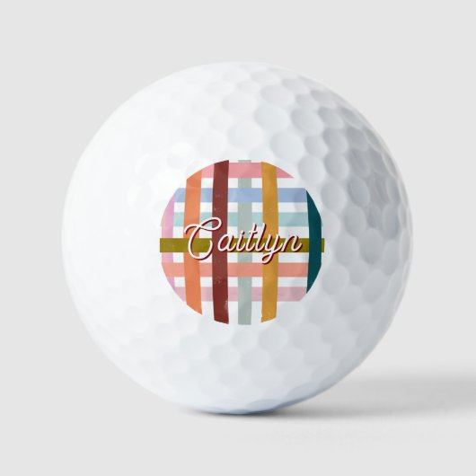 Retro-individuelle Namen-Webware-Rollenstreifen Golfball (Vorderseite)