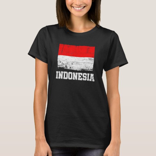 Retro Indonesia Flag Vintage Indonesian Pride T-Shirt (Vorderseite)