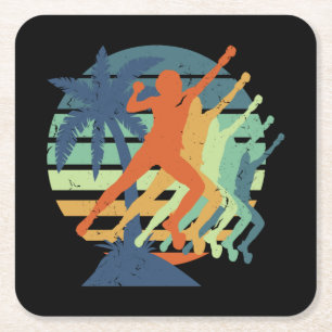 Retro Indoor Rock Climbing Rock Climber Rechteckiger Pappuntersetzer