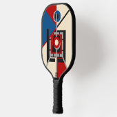Retro Industrial Deco Geometric Art Pickleball Schläger (Links)