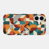 Retro ineinander verschlungene Formen iPhone 16 Hülle (Rückseite (Horizontal))