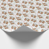 Retro Ink Sketch Happy Gift Boxes Dark Pattern Geschenkpapier (Ecke)