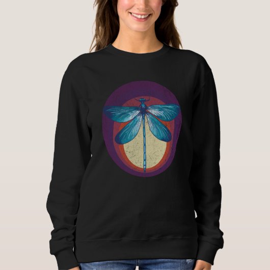 Retro Insect Dragonfly Sunset Bug garden Dragonfli Sweatshirt (Vorderseite)