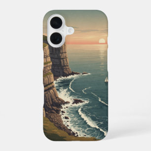 Retro-Insel bei Dämmerung iPhone 16 Hülle