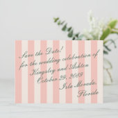 Retro-Insel-Save-the-Date-Markise gestreifte flach Save The Date (Stehend Vorderseite)
