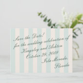 Retro-Insel-Save-the-Date-Markise gestreifte flach Save The Date (Stehend Vorderseite)