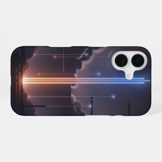 Retro-Inspired Luminous Space Rays iPhone 16 Hülle (Rückseite (Horizontal))