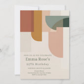 Retro-Inspired Mint & Orange Birthday Einladung (Vorderseite)
