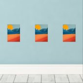 Retro-Inspiriert Bergkunst - Rot und Blau Landscha Bilderwand Sets (Holzboden)