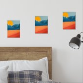 Retro-Inspiriert Bergkunst - Rot und Blau Landscha Bilderwand Sets (Schlafzimmer)