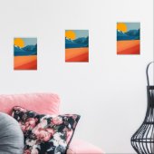 Retro-Inspiriert Bergkunst - Rot und Blau Landscha Bilderwand Sets (Wohnzimmer)