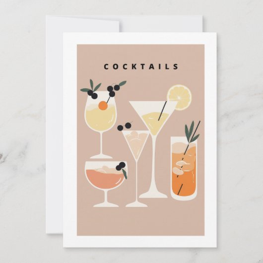 Retro-inspiriert Cocktail-Party Einladung (Vorderseite)