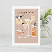 Retro-inspiriert Cocktail-Party Einladung (Stehend Vorderseite)