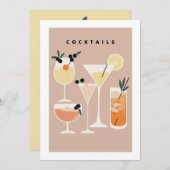 Retro-inspiriert Cocktail-Party Einladung (Vorne/Hinten)