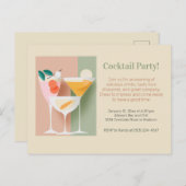 Retro-inspiriert Cocktail-Party Einladung Postkarte (Vorne/Hinten)