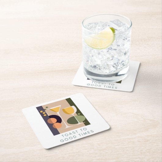 Retro-inspiriert Cocktail-Untersetzer in weichen P Rechteckiger Pappuntersetzer (Vor Ort)