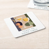 Retro-inspiriert Cocktail-Untersetzer in weichen P Rechteckiger Pappuntersetzer (angewinkelt)