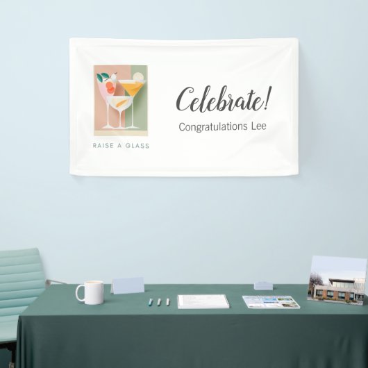 Retro-inspiriert Cocktailbanner in weichen Pastell Banner (Messeveranstaltung)