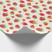 Retro-Inspiriert handIllustrierte Chic-Erdbeere Geschenkpapier (Ecke)