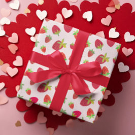 Retro-Inspiriert handIllustrierte Chic-Erdbeere Geschenkpapier