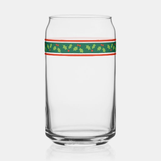 Retro Inspiriert Holly Border Weihnachten Dosenglas (Vorderseite)