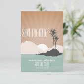 Retro Inspiriert Island Beach Hochzeit Save the Da Date (Stehend Vorderseite)