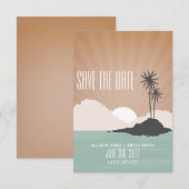 Retro Inspiriert Island Beach Hochzeit Save the Da Date (Vorne/Hinten)