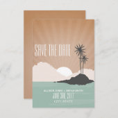 Retro Inspiriert Island Beach Hochzeit Save the Da Save The Date (Vorne/Hinten)