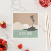 Retro Inspiriert Island Beach Wedding Napkins Serviette (Beispiel)