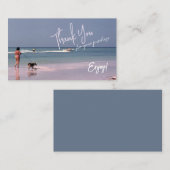 Retro Inspiriert Lady and Dog at Beach Danke Visitenkarte (Vorne/Hinten)