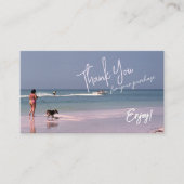 Retro Inspiriert Lady and Dog at Beach Danke Visitenkarte (Vorderseite)