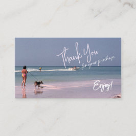 Retro Inspiriert Lady and Dog at Beach Danke Visitenkarte
