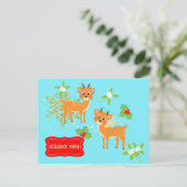 Retro Inspiriert Niedliche Weihnachtsgeschenk Dank Postkarte (Stehend Vorderseite)