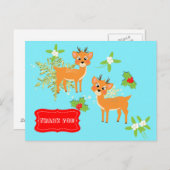 Retro Inspiriert Niedliche Weihnachtsgeschenk Dank Postkarte (Vorne/Hinten)