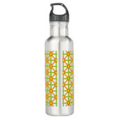 Retro-Inspiriert orangefarbenes, gelbes Muster Edelstahlflasche (Rückseite)