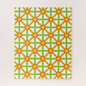 Retro-Inspiriert orangefarbenes, gelbes Muster Puzzle (Vertikal)