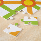 Retro-Inspiriert orangefarbenes, gelbes Muster Puzzle (Seite)