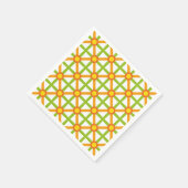 Retro-Inspiriert orangefarbenes, gelbes Muster Serviette (Ecke)