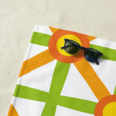 Retro-Inspiriert orangefarbenes, gelbes Muster Strandtuch (Beispiel)