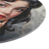 Retro Inspiriert Portrait von nachdenklicher junge Schneidebrett (Ecke)