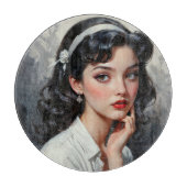 Retro Inspiriert Portrait von nachdenklicher junge Schneidebrett (Vorderseite)