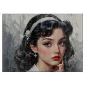 Retro Inspiriert Portrait von nachdenklicher junge Schneidebrett (Vorderseite)