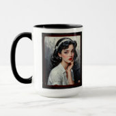 Retro Inspiriert Portrait von nachdenklicher junge Tasse (Links)