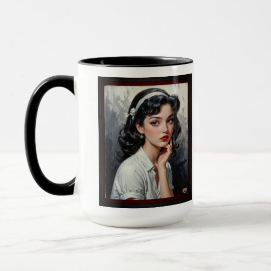 Retro Inspiriert Portrait von nachdenklicher junge Tasse (Links)
