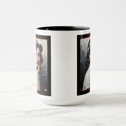 Retro Inspiriert Portrait von nachdenklicher junge Tasse (Zentrum)