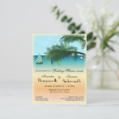 Retro Inspiriert Serene Beach Szene laden Einladung (Stehend Vorderseite)