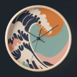 Retro inspiriert The Great Wave Off Kanagawa Uhr<br><div class="desc">Sowohl Retro- als auch moderne Design-Elemente werden verwendet,  um eine einzigartige und auffällige The Great Wave off Kanagawa Uhr zu schaffen. Minimalistisch,  einfach und elegant.</div>