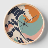 Retro inspiriert The Great Wave Off Kanagawa Uhr (Vorderseite)