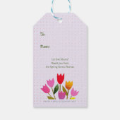 Retro-Inspiriert Tulips Hübsch dotted Vielen Dank Geschenkanhänger (Rückseite)
